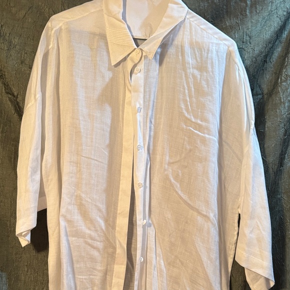 Lafayette 148 New York White Button Down Shirt - Picture 2 of 9